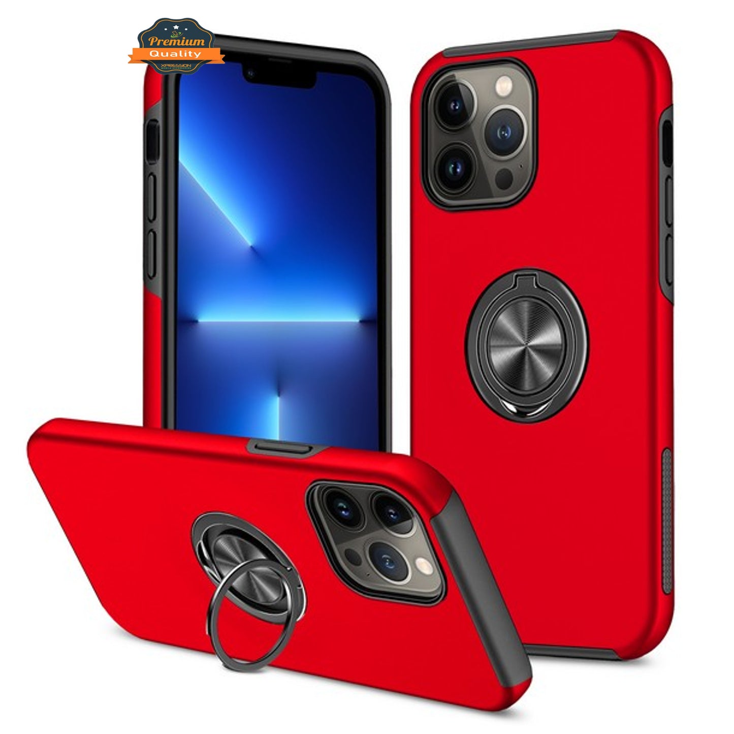 For Motorola Moto G Power 5G 2026 Military Grade Hybrid Case with Flat Metal Ring 360° Rotation Kickstand, Slim Fit Back Hard PC Case Cover
