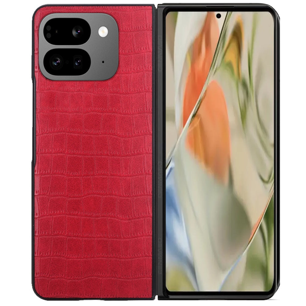 For Google Pixel 10 Pro Fold PU Vegan Leather Case, Premium Snap-On Hard Shell Cover, Slim Fit Protective Matte Finish Case Cover