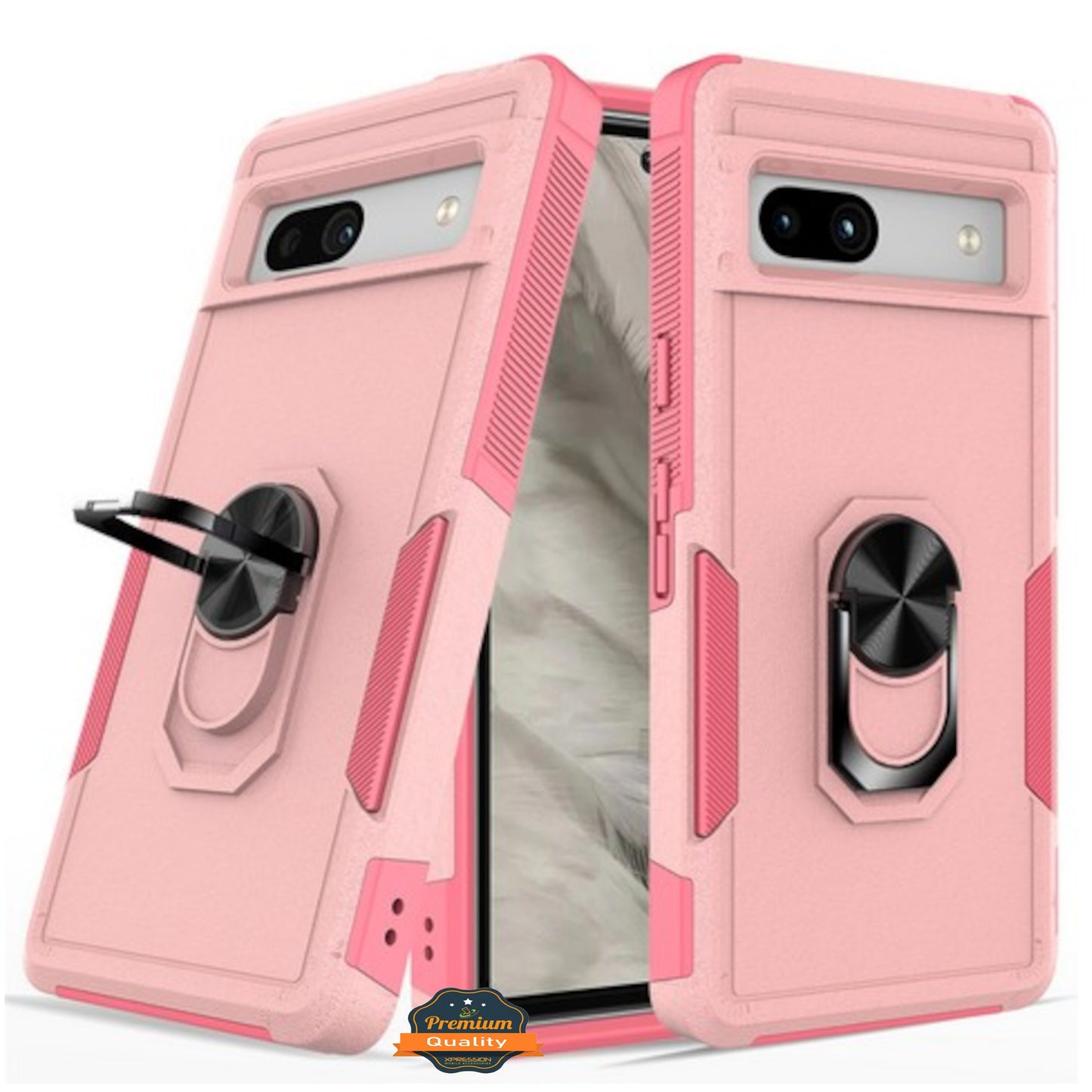 For Google Pixel 9A Heavy Duty Rugged Hybrid, Dual-Layer Shockproof Protection with Magnetic Ring Stand Holder Case Cover