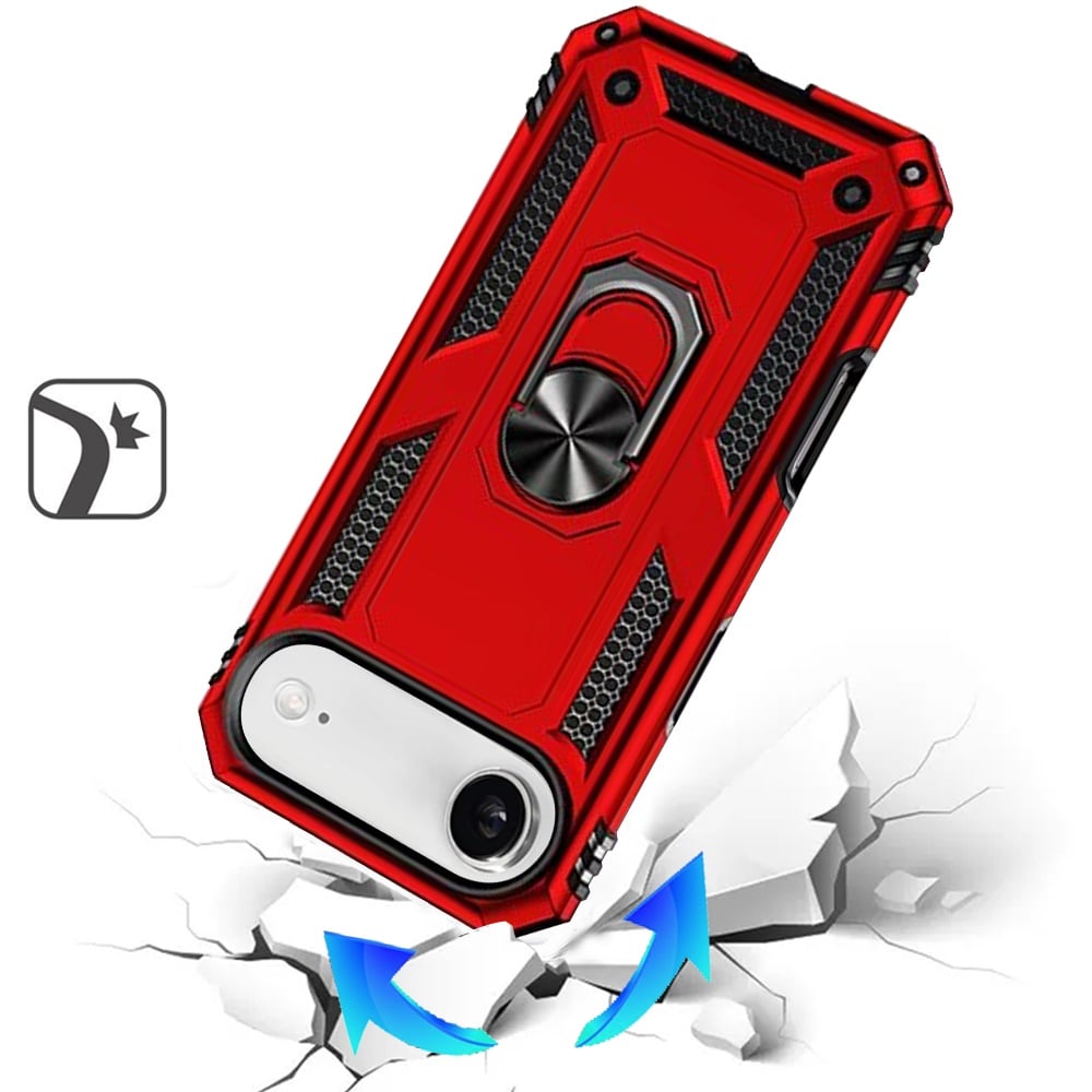 For Apple iPhone 17 Air (6.6") Hybrid Shockproof Durable 360 Degree Rotatable Ring Stand Holder Kickstand Fit Magnetic Car Mount Case Cover