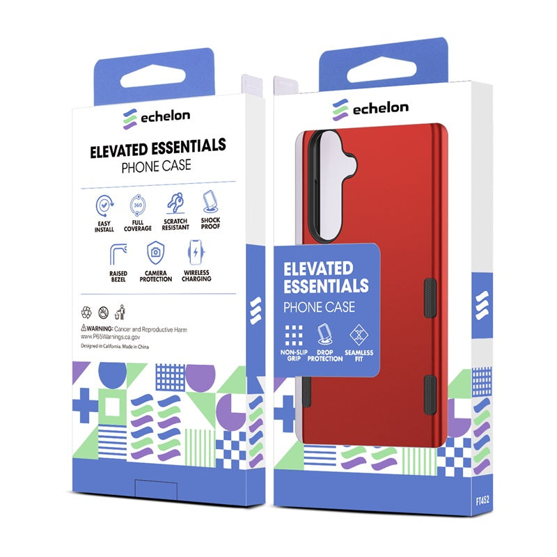 For Hybrid Slim Shockproof Bumper Protective Hard PC + Rubber TPU Phone Cover Bravo Series Case for Samsung Galaxy S24 Fan Edition - Red Case Cover Red