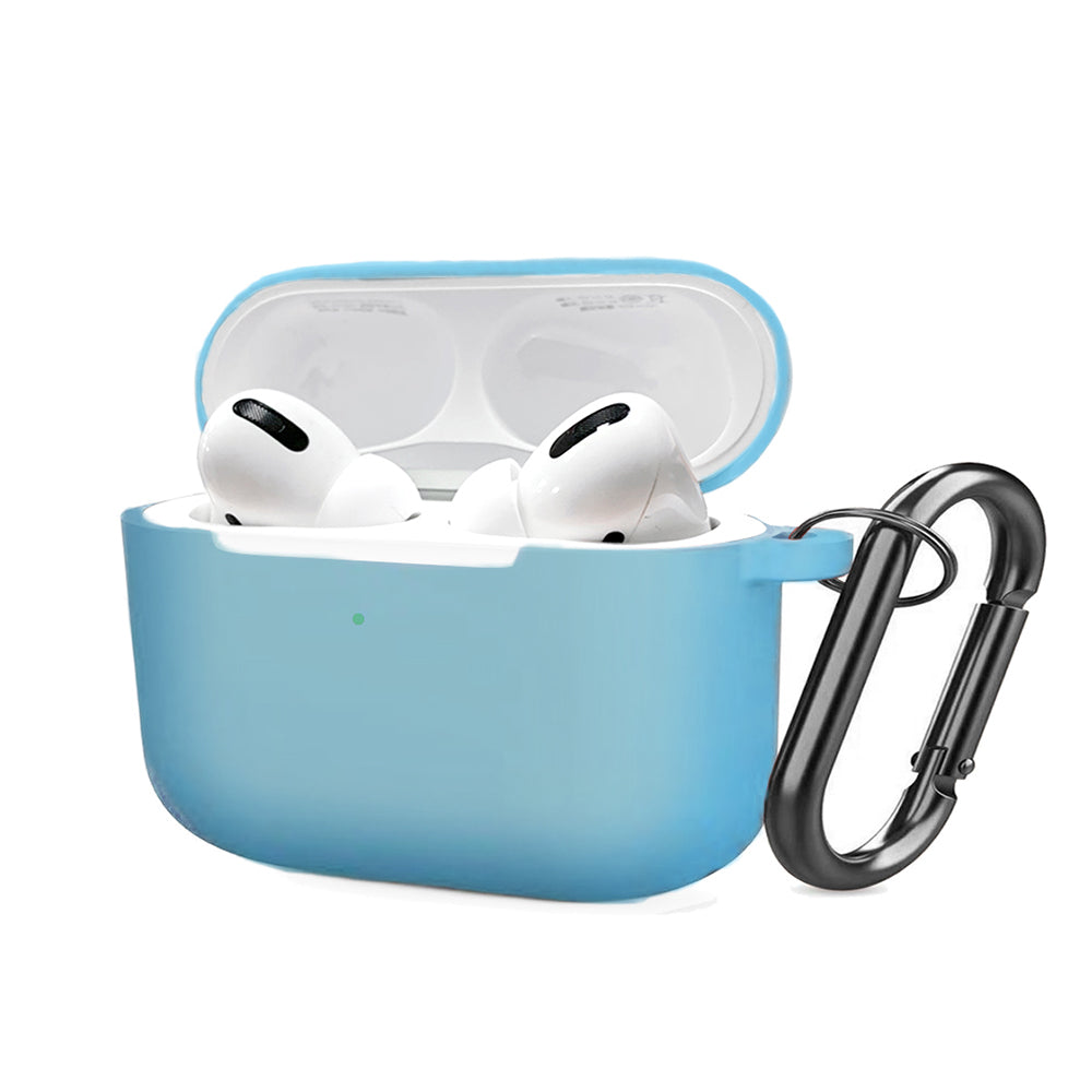 For Apple AirPods Pro 2 (2022) Thick Silicone Skin Rubber Soft TPU with Attached Topper & Keychain Hook Anti-Lost Dust-Proof & Shock Resistant Phone Case Cover