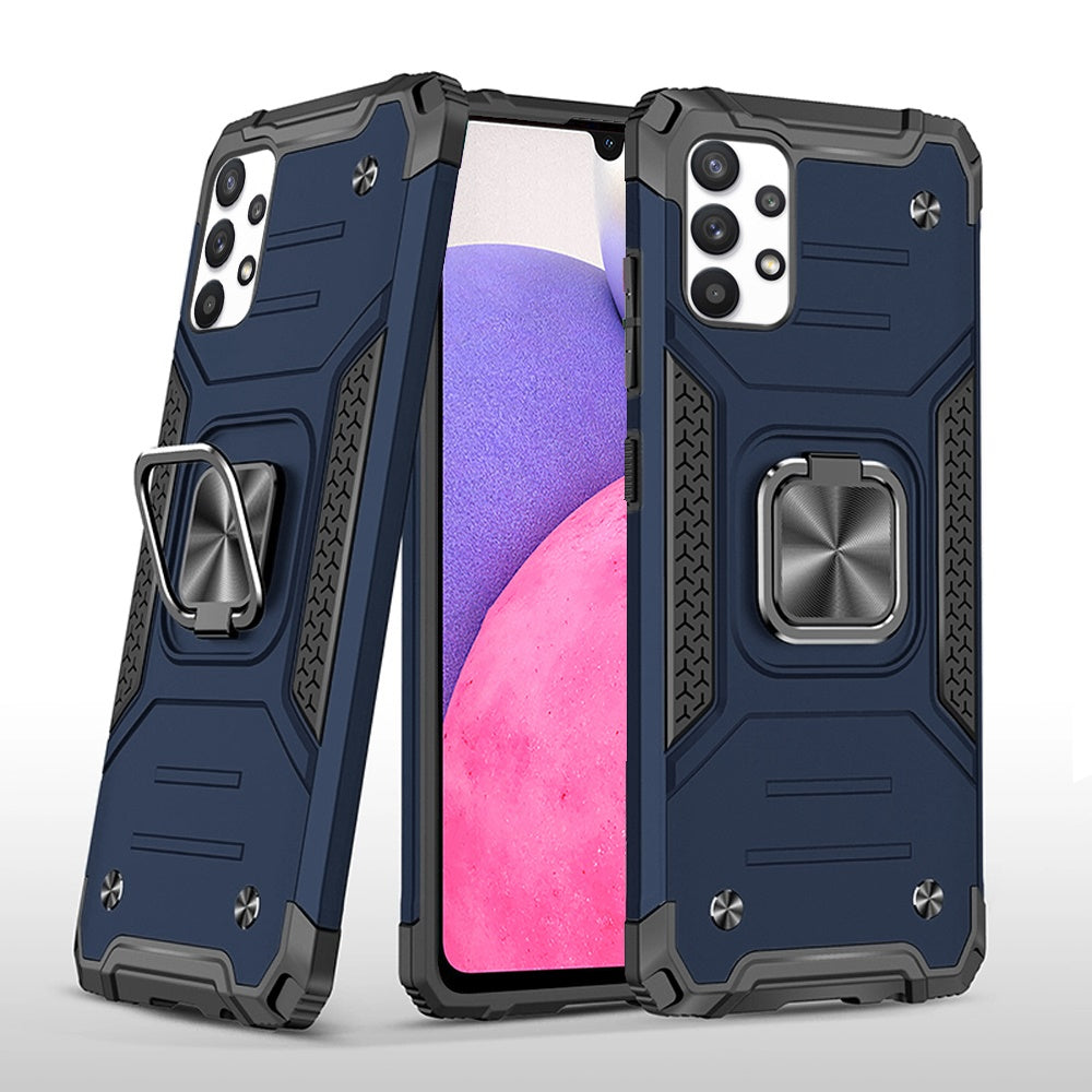 For Samsung Galaxy A33 5G Armor Hybrid with Ring Holder Kickstand Shockproof Heavy-Duty Durable Rugged Dual Layer Phone Case Cover