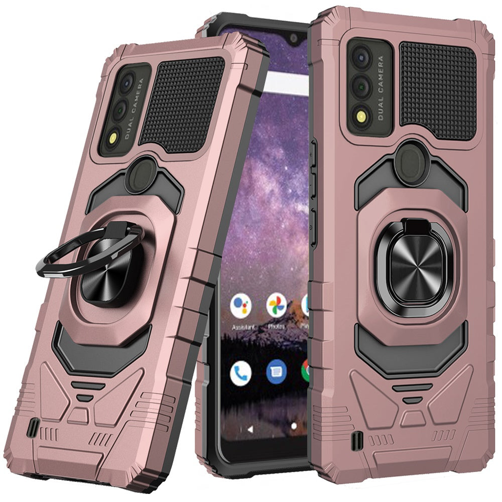 For Wiko Voix Hybrid Dual Layer with 360° Rotate Magnetic Ring Stand Holder Kickstand, 2in1 TPU Rugged PC Shockproof Phone Case Cover