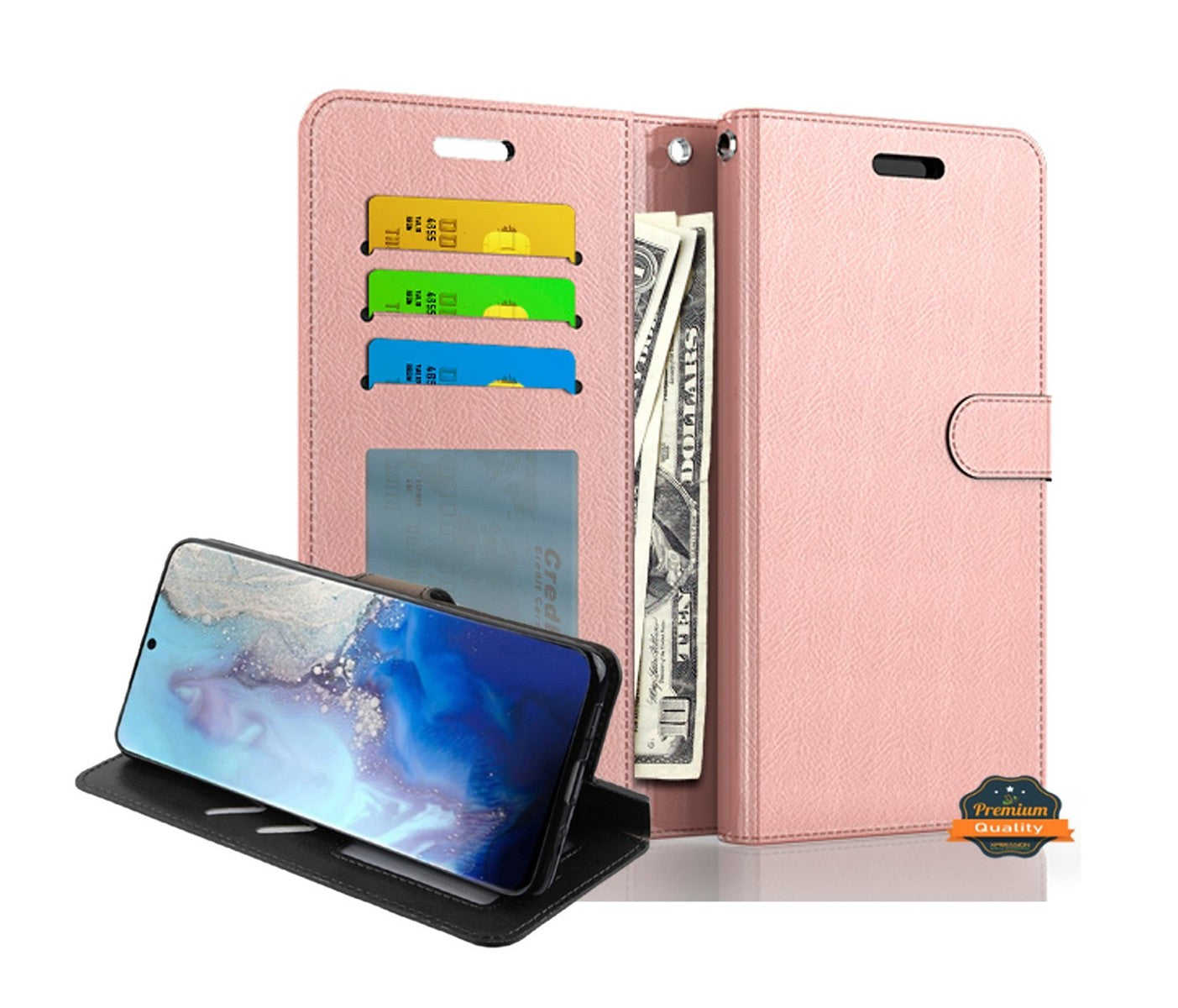 For Apple iPhone 13 / Pro Max Mini Wallet PU Leather Pouch with Credit Card Slots ID Money Pocket, Stand & Strap Flip Dual Layers Protective Phone Case Cover