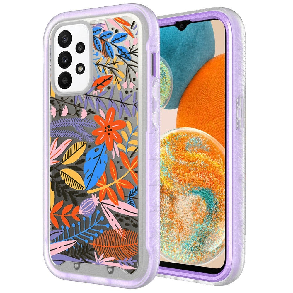 For Samsung Galaxy A23 5G Stylish Design 2in1 Hybrid Armor Hard Rubber TPU Shockproof Front Frame Bumper Phone Case Cover