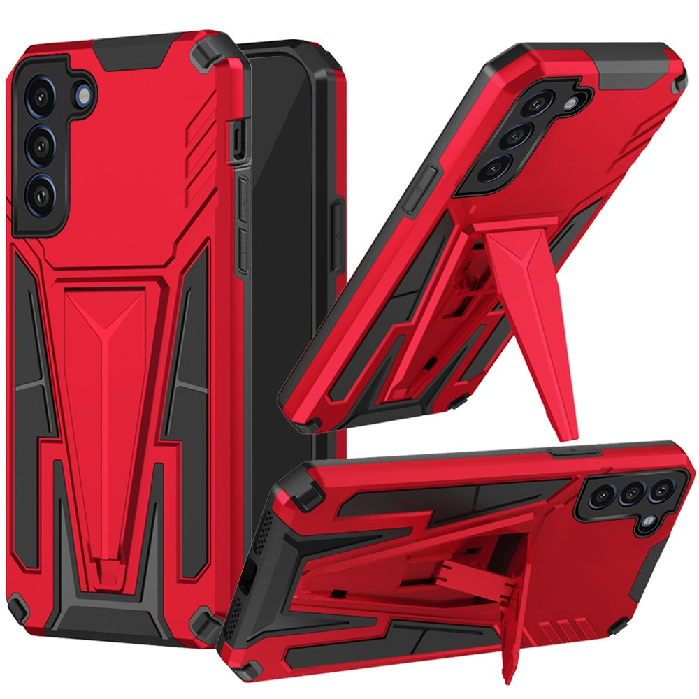 For Samsung Galaxy S21 FE /Fan Edition Heavy Duty Protection Hybrid Built-in Kickstand Rugged Shockproof Military Grade Dual Layer Phone Case Cover