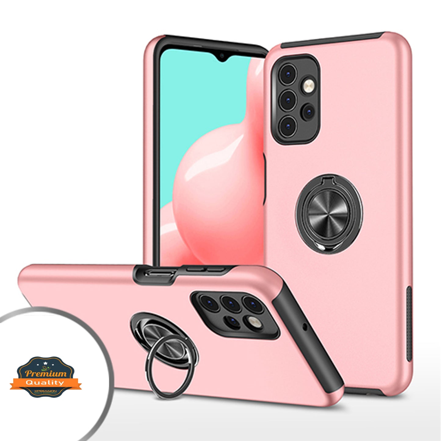For Apple iPhone 13 /13 Mini/ 13 Pro/ 13 Pro Max Slim Rubber Hybrid 360° Ring Holder Stand Kickstand Fit Car Mount Shockproof Bumper Protection Phone Case Cover