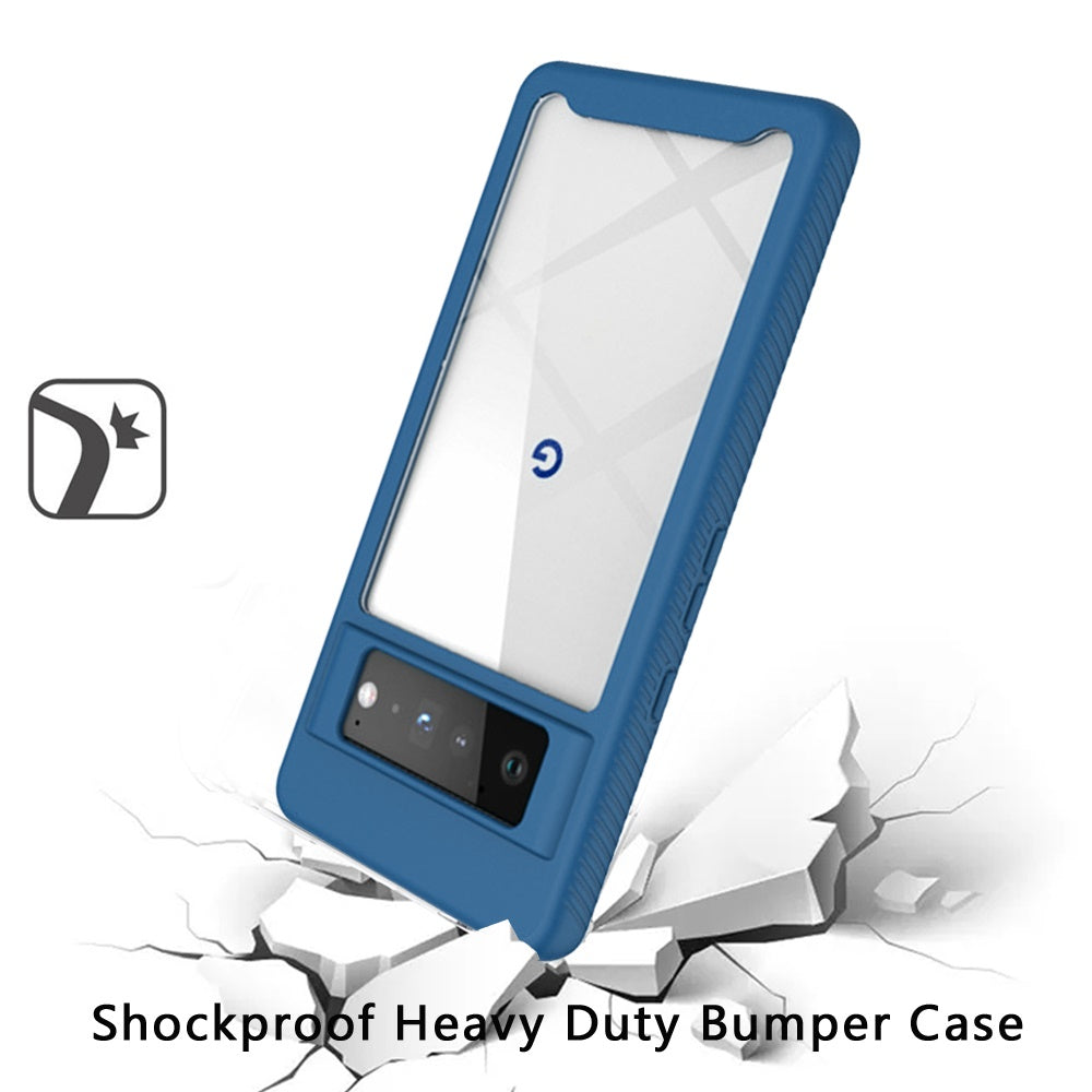 For Google Pixel 6 Clear Dual Layer Tuff Rugged Bumper Frame Heavy Duty Hybrid Shockproof Rubber TPU Full Body Defender Phone Case Cover