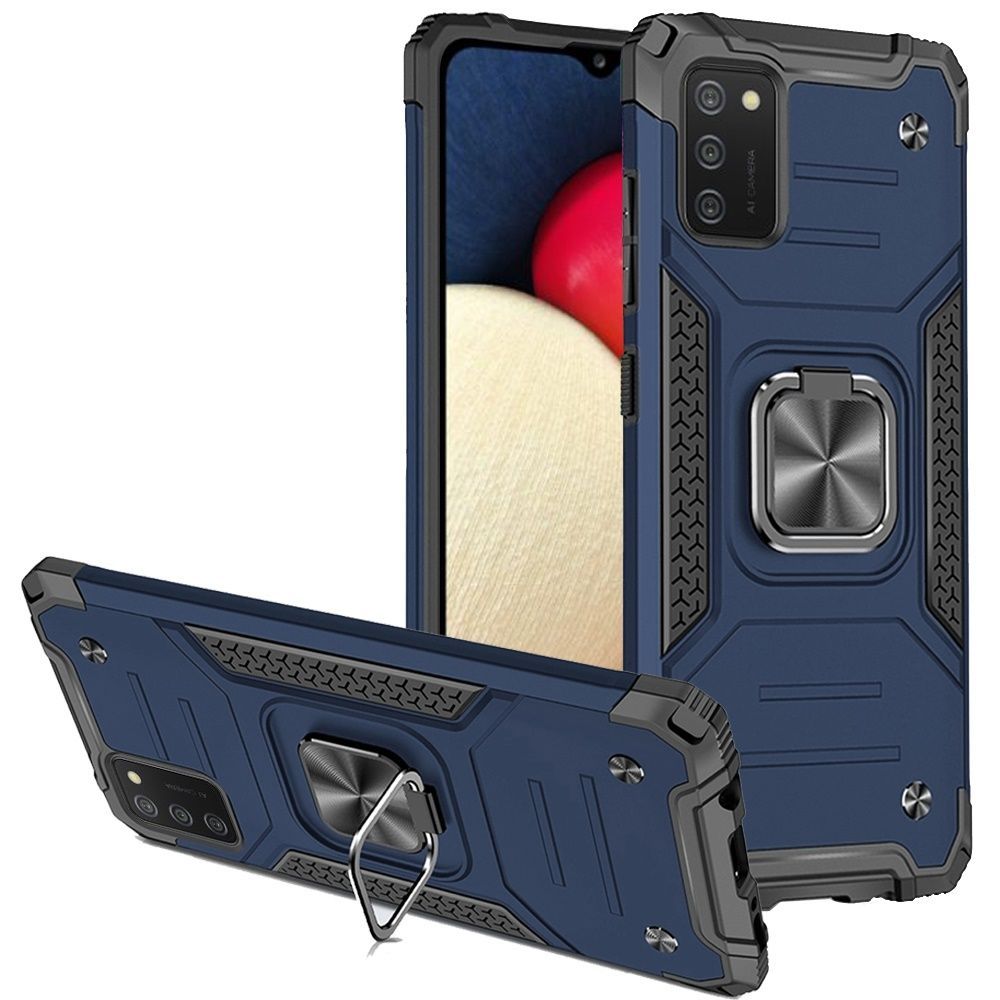 For Samsung Galaxy A71 5G Armor Hybrid with Ring Holder Kickstand Shockproof Heavy-Duty Durable TPU + PC Rugged Dual Layer Phone Case Cover