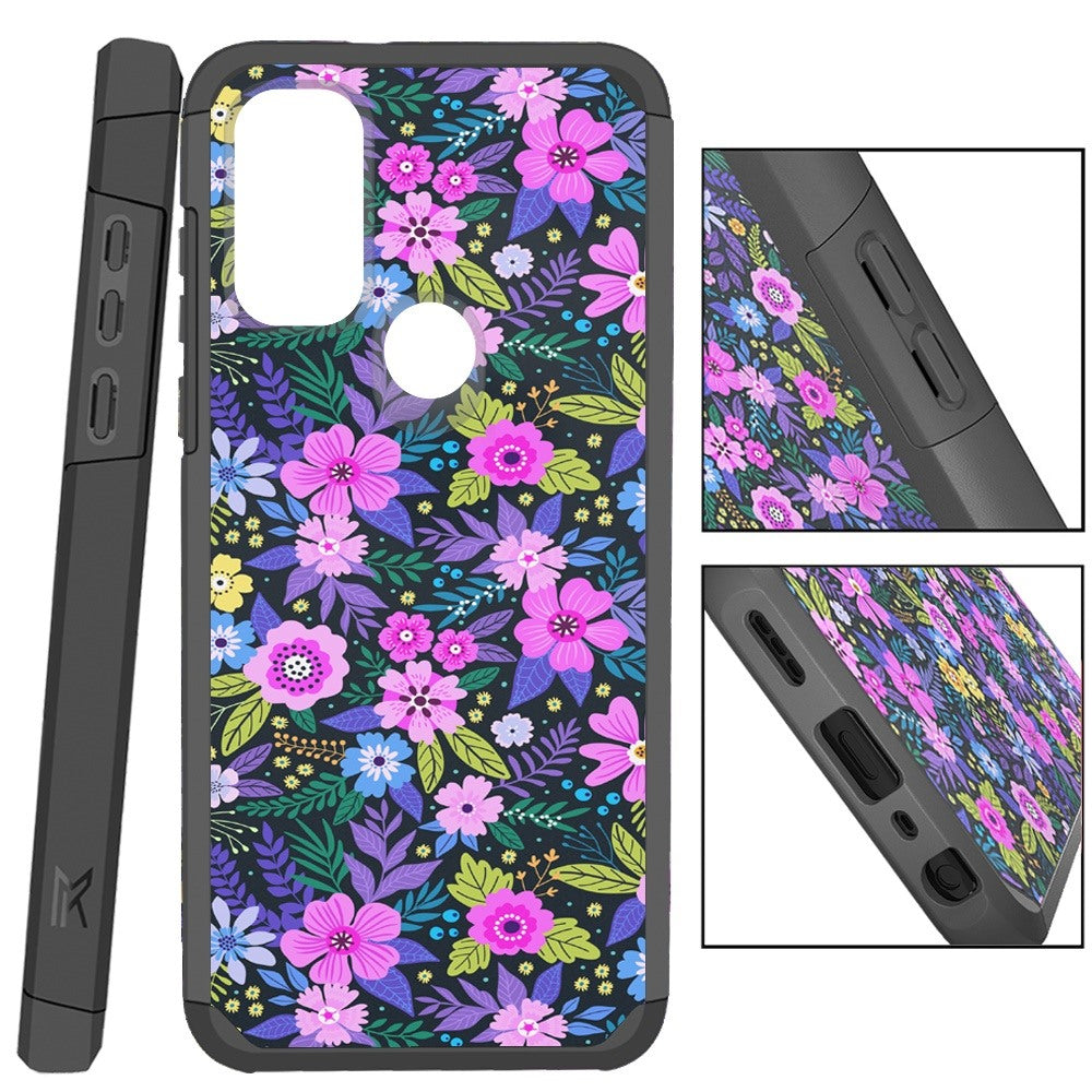 For Motorola Moto G Pure Graphic Design Pattern Hard PC Soft TPU Silicone Protection Hybrid Shockproof Armor Rugged Bumper Mystical Floral Boom Phone Case Cover
