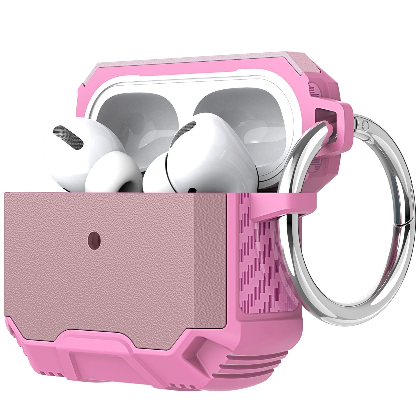 For Apple AirPods 2 & 1 Heavy Duty Tuff Hybrid 2 in 1 Shockproof Full Protective Case Hard PC Rubber TPU Cover with Carabiner Phone Case Cover