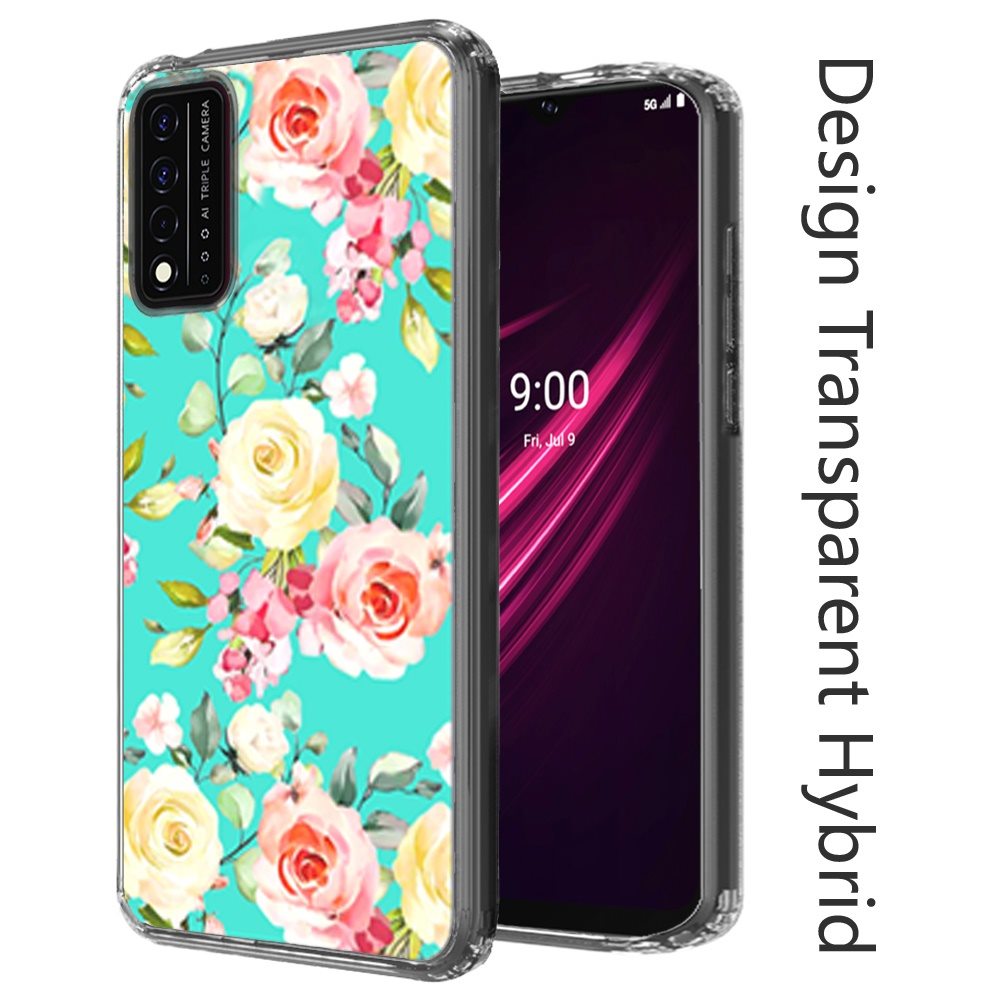 For Samsung Galaxy A71 5G Fashion Pattern Design Ultra Thin Clear Hybrid Rubber Gummy TPU Grip + Hard PC Back Shockproof Phone Case Cover