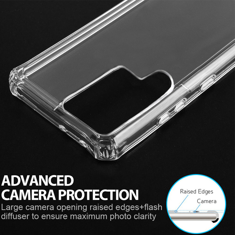 For Samsung Galaxy S22 /Plus Ultra Air Armor Designed Transparent Hybrid Shock-Absorbing Corners Soft TPU + Hard Polycarbonate Frame Phone Case Cover