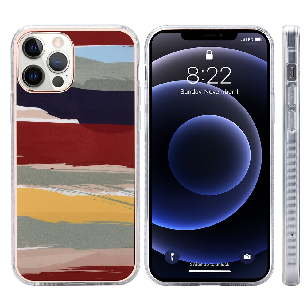 For Apple iPhone 13 /Pro Max Mini Fashion Marble Pattern IMD Design Gem Stone Hybrid Shockproof Bumper Rubber Slim Fit Hard PC Phone Case Cover