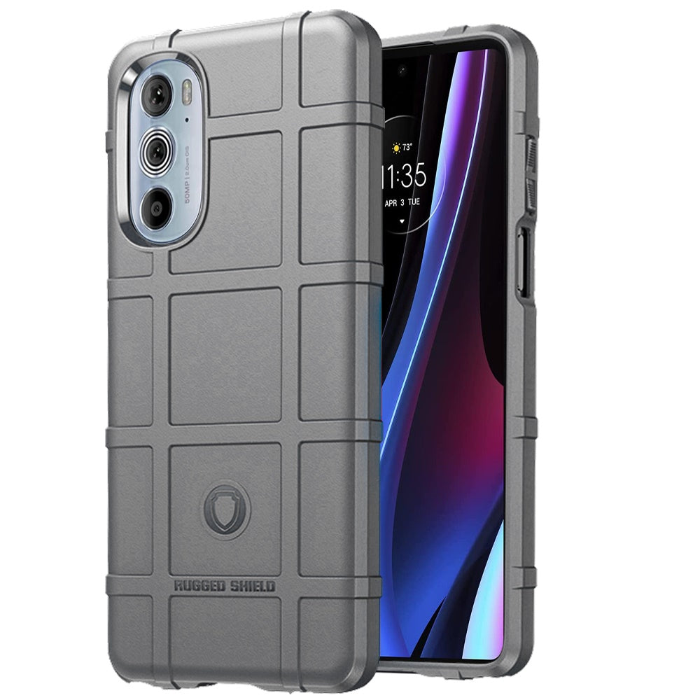 For Motorola Edge+ 2022 /Edge Plus Rugged Shield Hybrid TPU Thick Rough Armor Tactical Matte Grip Silicone Texture Phone Case Cover
