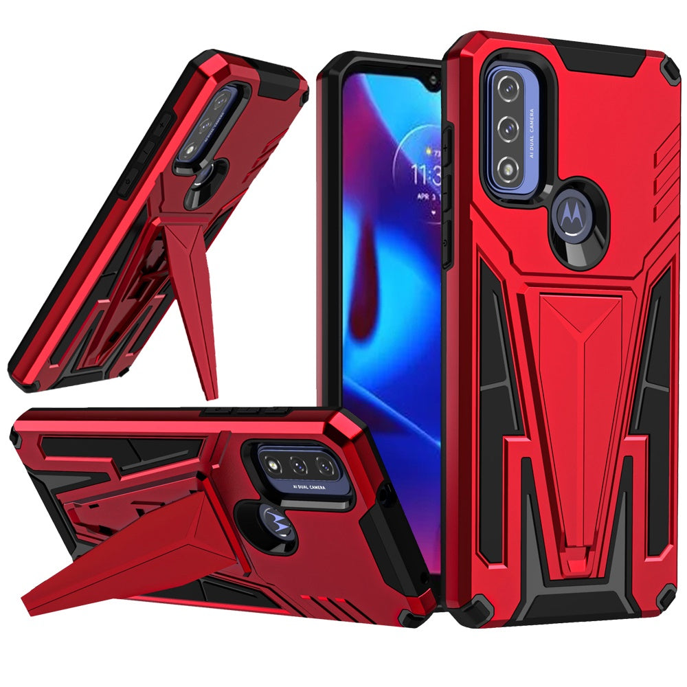 For Motorola Moto G Pure Heavy Duty Protection TPU Hybrid Built-in Kickstand Rugged Shockproof Military Grade Dual Layer Phone Case Cover