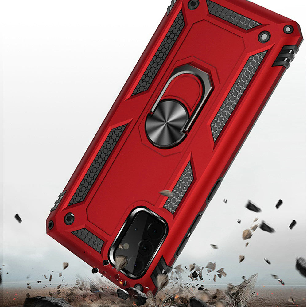 For Samsung Galaxy A71 5G Military Grade Heavy Duty Rugged Dual Layers Full Body Shockproof Hybrid Protection with Ring Kickstand Phone Case Cover