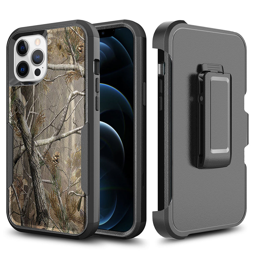 For Apple iPhone 13 / Pro Max Heavy Duty Cases with Rotatable Holster Kickstand Belt Clip Combo Hard PC + TPU Rugged Hybrid Bumper Phone Case Cover