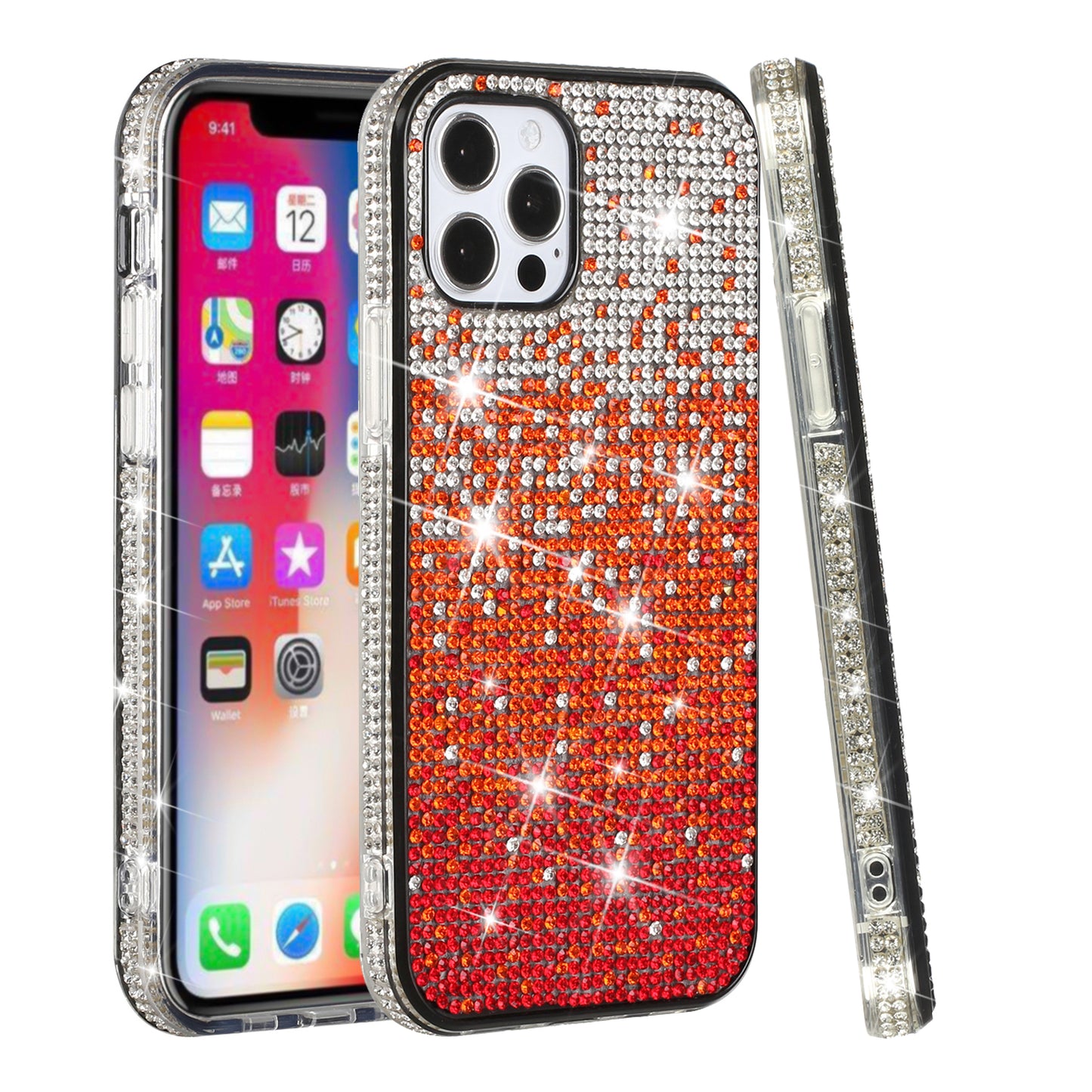 For Apple iPhone SE 2022 /SE 2020/8/7 Glitter Bling TPU Sparkle Diamond Rhinestone Shiny Full Cover Crystal Stones Back Phone Case Cover