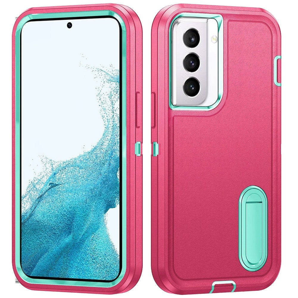 For Samsung Galaxy S22 /Plus Ultra Hybrid 3 Layers 3in1 Hard PC Shockproof with Kickstand Heavy Duty TPU Rubber Anti-Drop Phone Case Cover