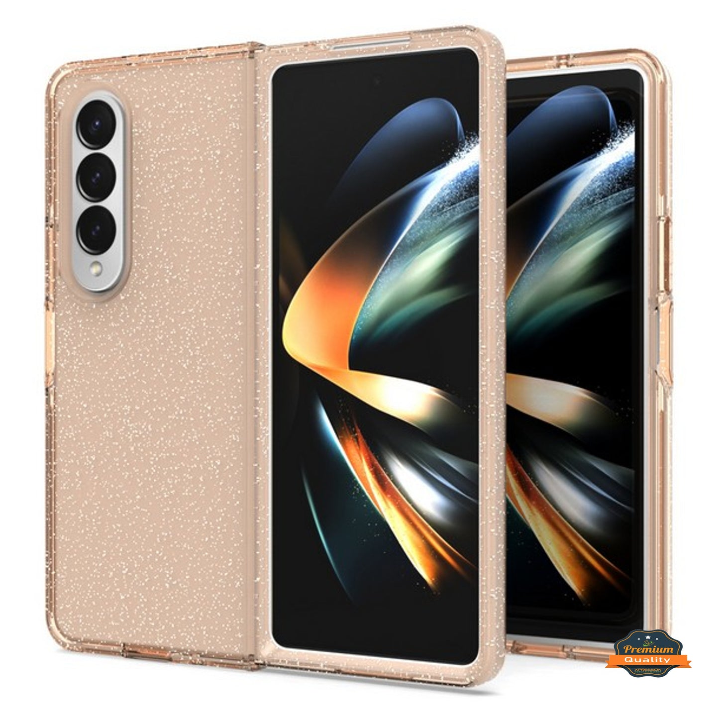 For Samsung Galaxy Z Fold 4 5G Glitter Sparkle Bling Shiny Thin Slim Hybrid Shockproof Rubber Silicone TPU Gel Protective Phone Case Cover