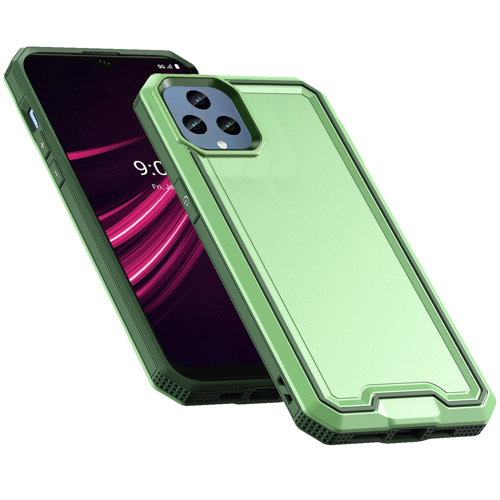 For T-Mobile Revvl 6 Pro 5G /Revvl 6 5G Tough Modern Fused Hybrid Armor Hard PC TPU Rubber Shockproof Drop Protection Impact Phone Case Cover