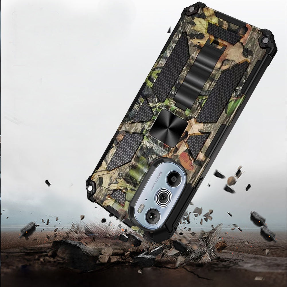 For Motorola Edge+ 2022 /Edge Plus Heavy Duty Stand Hybrid TPU Shockproof Rugged Protective with Built-in Kickstand Phone Case Cover