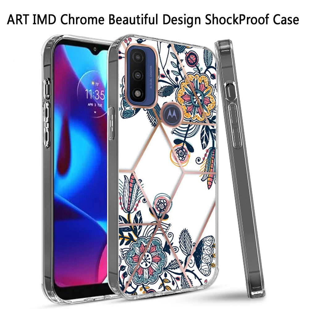 For Motorola Moto G Power 2022 Fashion Art Floral IMD Design Beautiful Flower Pattern Hybrid Hard PC TPU Slim Hard Back Phone Case Cover