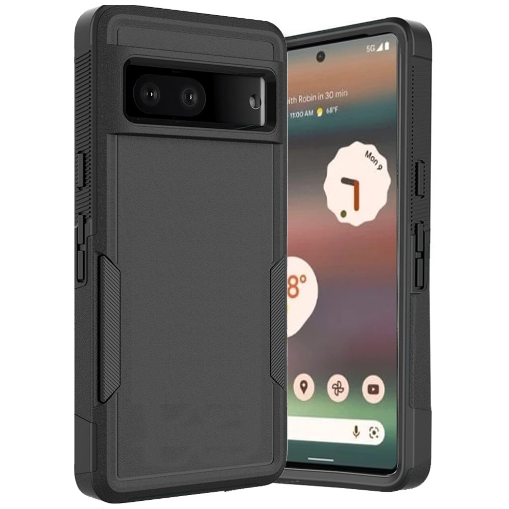 For Google Pixel 6A Hybrid Rugged Hard Shockproof Drop-Proof with 3 Layer Protection, Military Grade Heavy-Duty Armor Phone Case Cover