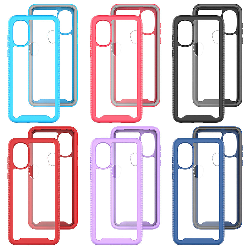 For Motorola Moto G Power 2022 Hybrid Clear Shockproof Dual Layer Protection Hard Rugged PC and Soft TPU Silicone Bumper Frame Back Clear Black Phone Case Cover