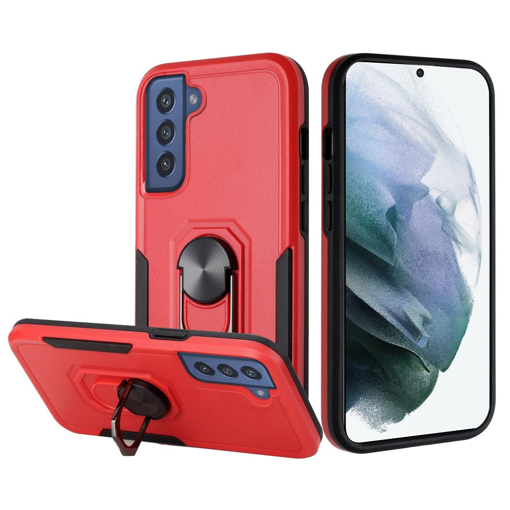 For Samsung Galaxy S22 /Plus Ultra Hybrid Tough Strong Dual Layer Hard PC TPU with Flat Magnetic Ring Stand Heavy-Duty Armor Design Phone Case Cover