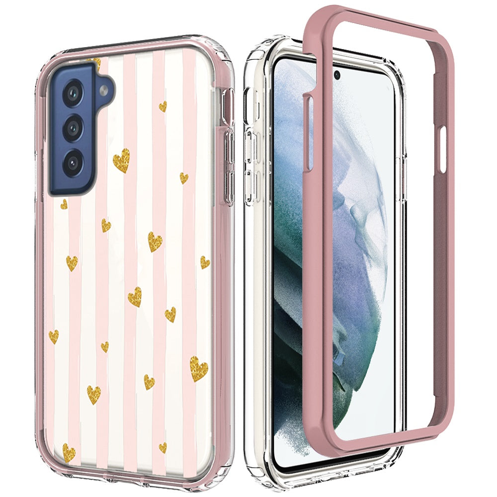 For Samsung Galaxy S22 /Plus Ultra Beautiful Design 3 in 1 Hybrid Triple Layer Armor Hard PC Rubber TPU Shockproof Protective Frame Phone Case Cover