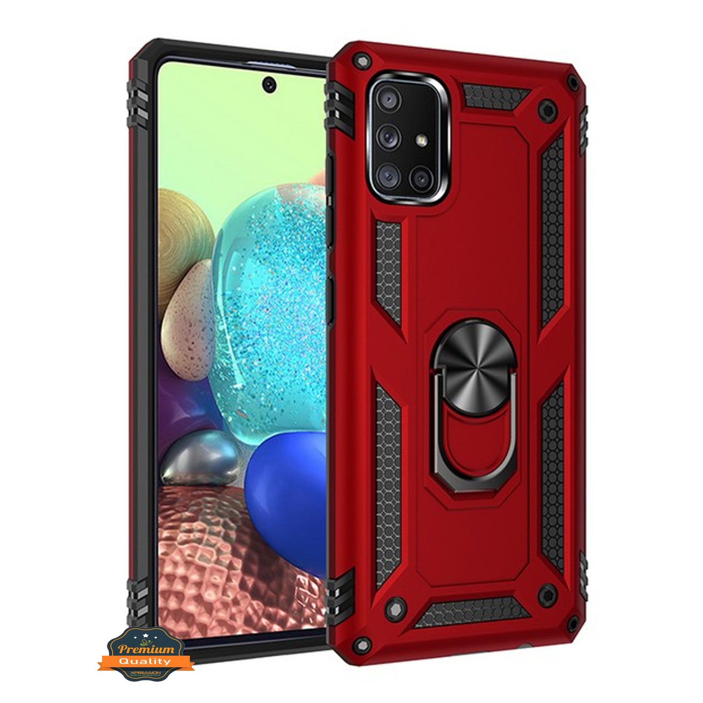 For Samsung Galaxy S20 FE /Fan Edition Shockproof Hybrid Dual Layer PC + TPU with Ring Stand Metal Kickstand Heavy Duty Phone Case Cover