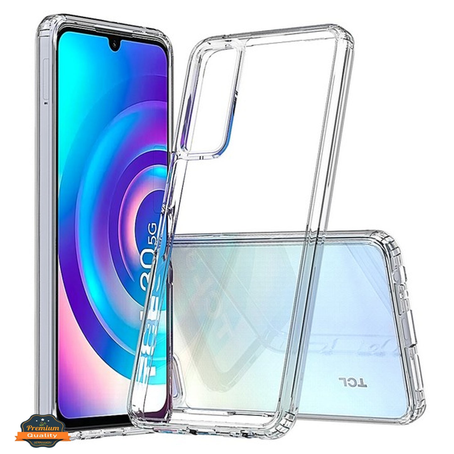 For OnePlus 10T 5G Transparent HD Clear Back Panel + TPU Bumper Frame Hybrid Thin Slim Hard Shockproof Defender Phone Case Cover