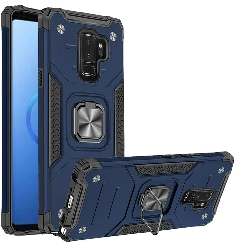 For Samsung Galaxy S9 /S9 Plus Armor Hybrid with Ring Holder Kickstand Shockproof Heavy-Duty Durable Rugged Dual Layer Hard Phone Case Cover