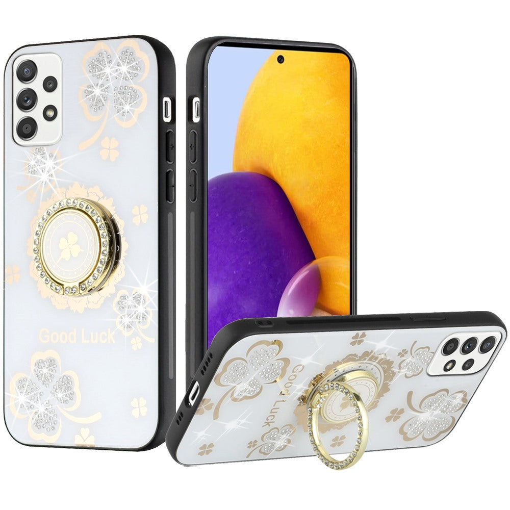 For Samsung Galaxy A73 5G 3D Diamond Bling Sparkly Glitter Ornaments Engraving Hybrid Armor Rugged Metal Fashion Phone Case Cover