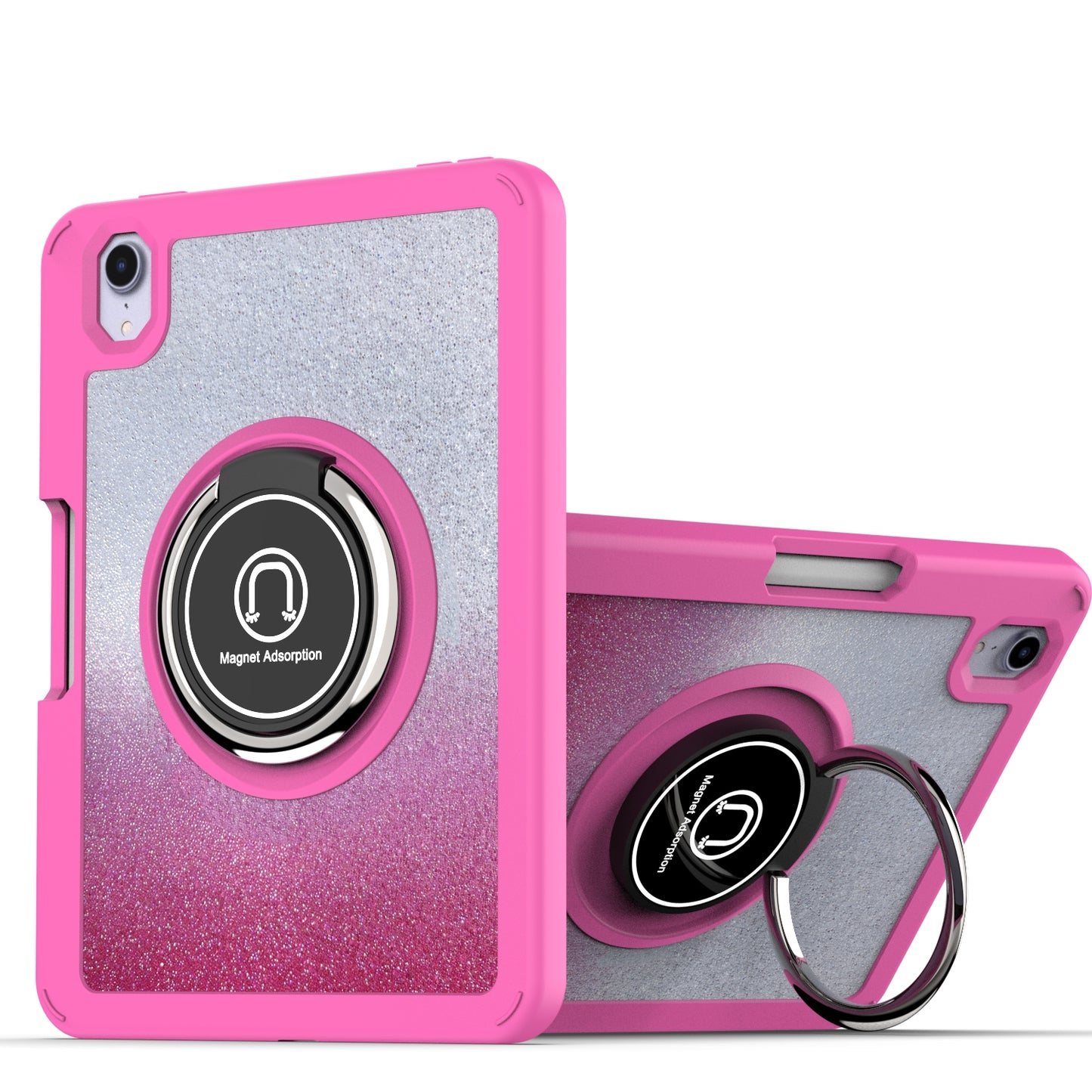 Case for Samsung Galaxy Tab A7 (10.4 inch) Bling Diamond Hybrid with Ring Magnetic Stand Holder Kickstand Bumper Drop proof Pink Tablet Cover