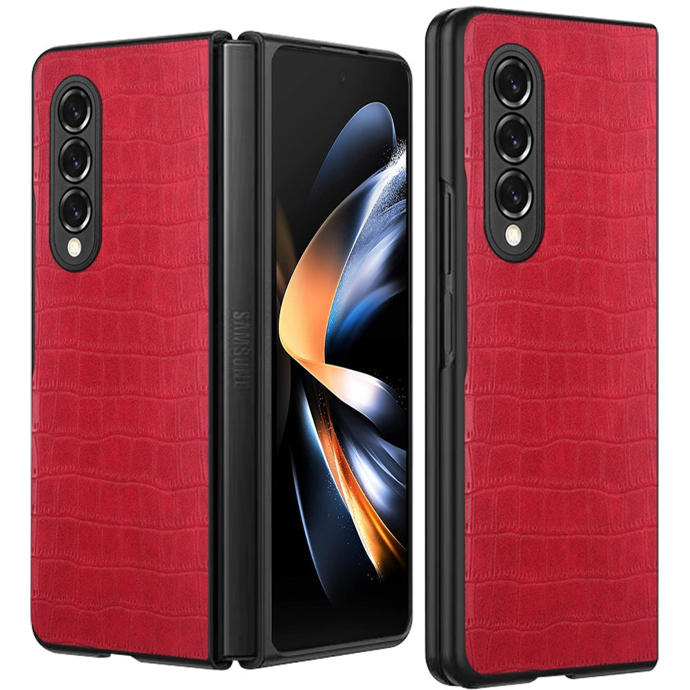 For Samsung Galaxy Z Fold 4 5G Ultra Slim Thin PU Leather Flip Snap On Hybrid Shockproof TPU PC Hard Shell Durable Phone Case Cover