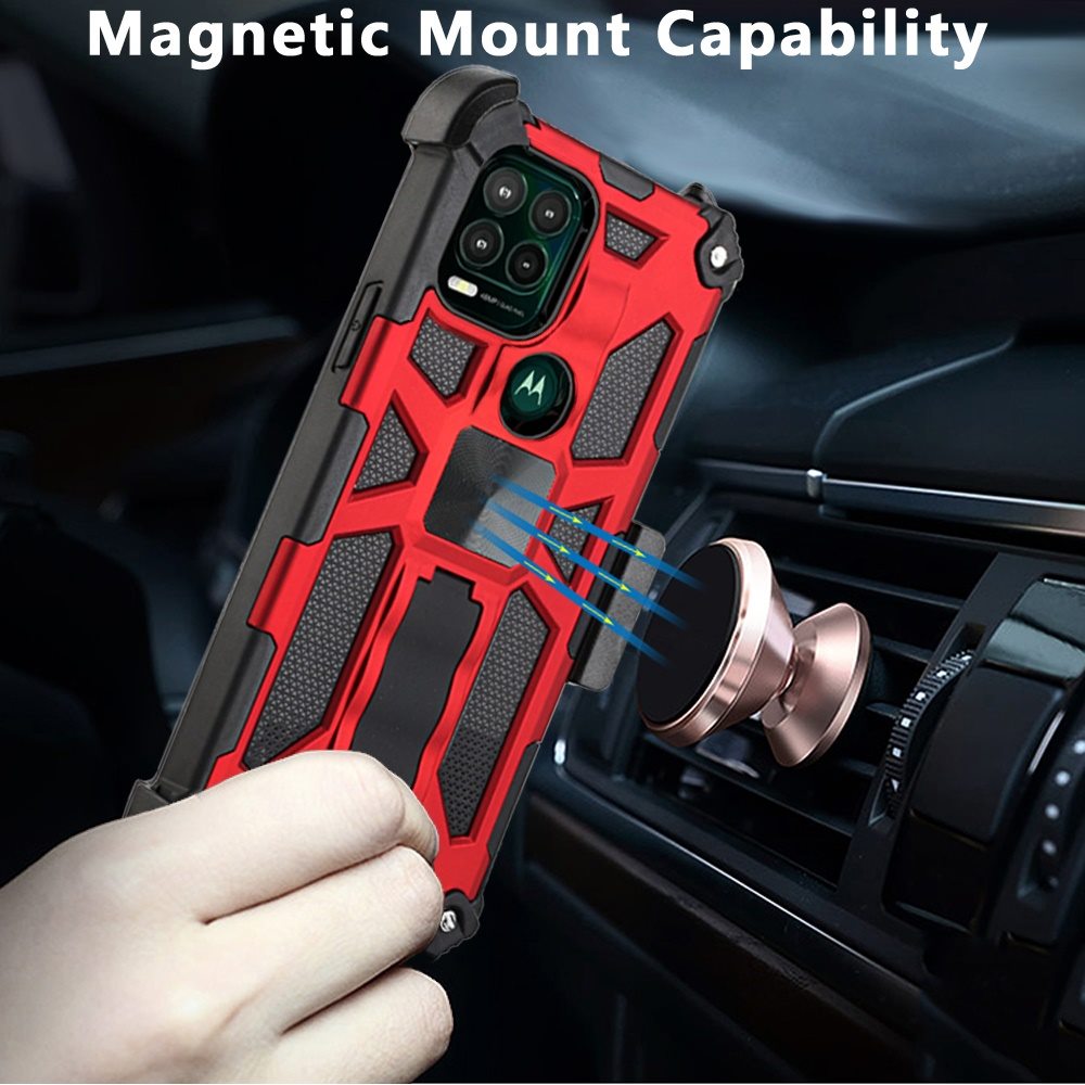 For Motorola Moto G Stylus 2021 5G Version Hybrid 3in1 Combo Holster Belt Clip with Kickstand, Full-Body Protective Military-Grade Phone Case Cover