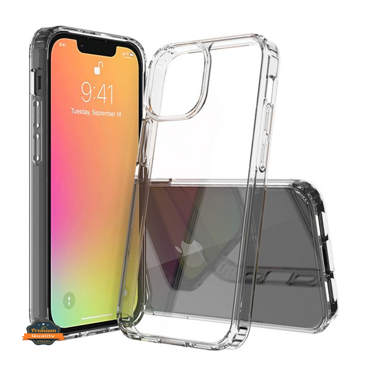 For Apple iPhone 11 (6.1") Crystal HD Clear Back Panel PC + TPU Bumper Frame Hybrid Thin Slim Hard Shockproof Defender Phone Case Cover