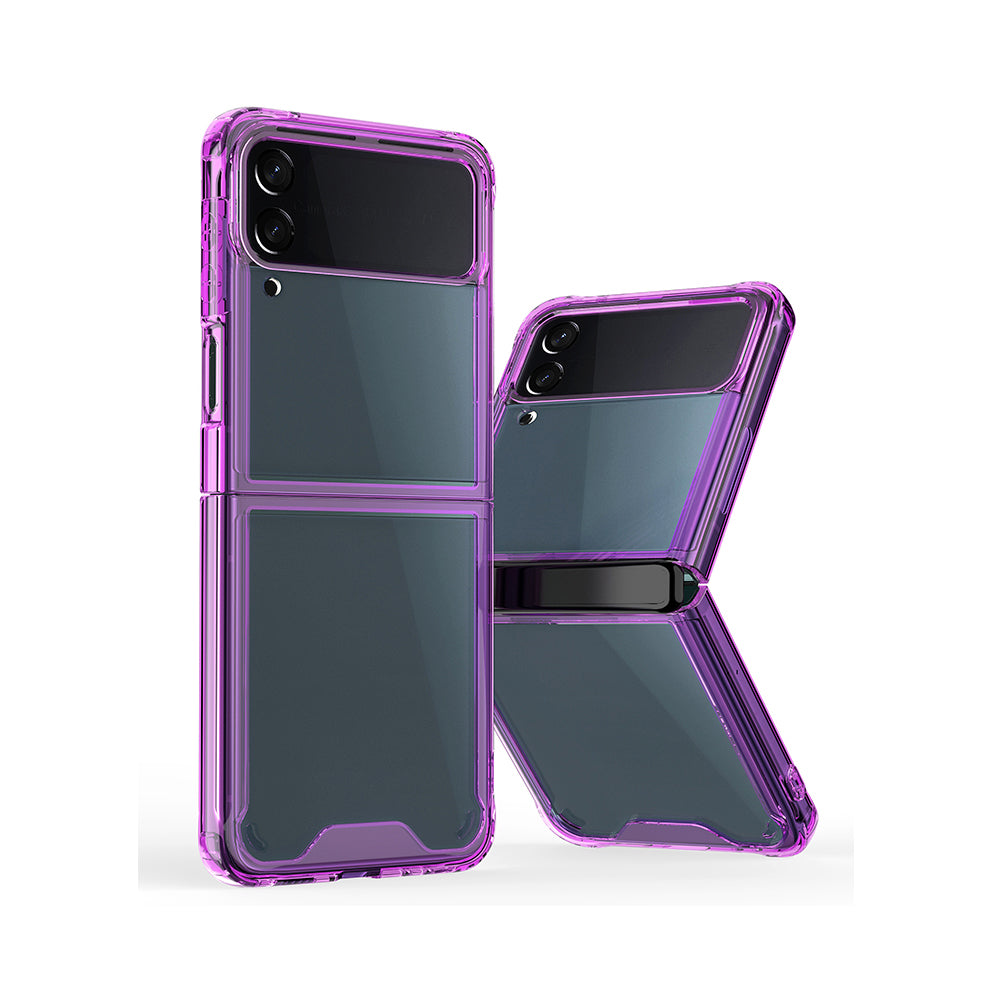 For Samsung Galaxy Z Flip 3 5G Hybrid Transparent Clear Acrylic Hard PC & Candy TPU Flip Snap On Back Protector Phone Case Cover