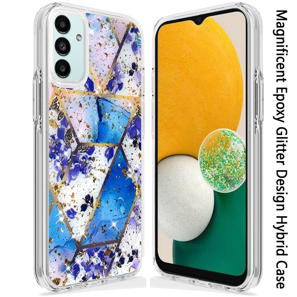 For Motorola Moto G Power 2022 Glitter Clear Fashion Design Shiny Bling Flake Sparkling Hybrid Hard Back Sturdy High Impact Phone Case Cover