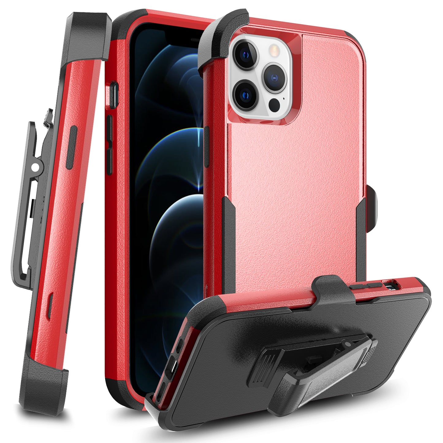 For Apple iPhone 11 (6.1") Hybrid Rugged Shockproof Military Tough Heavy Duty with 360 Swivel Belt Clip Stand & Holster Phone Case Cover