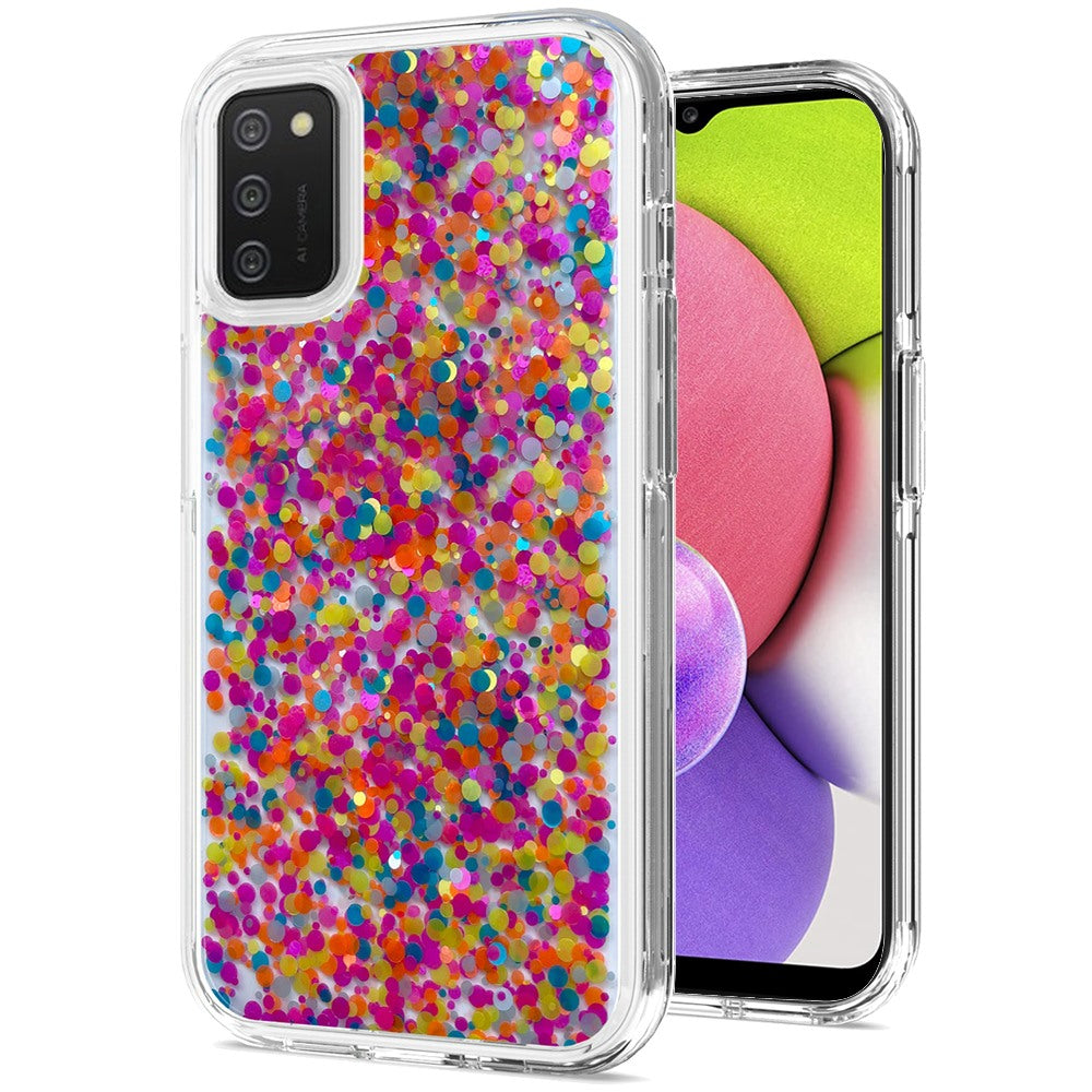 For Apple iPhone 14 Plus (6.7") Colorful Glitter Bling Sparkle Epoxy Glittering Shining Hybrid Hard TPU Shockproof Phone Case Cover