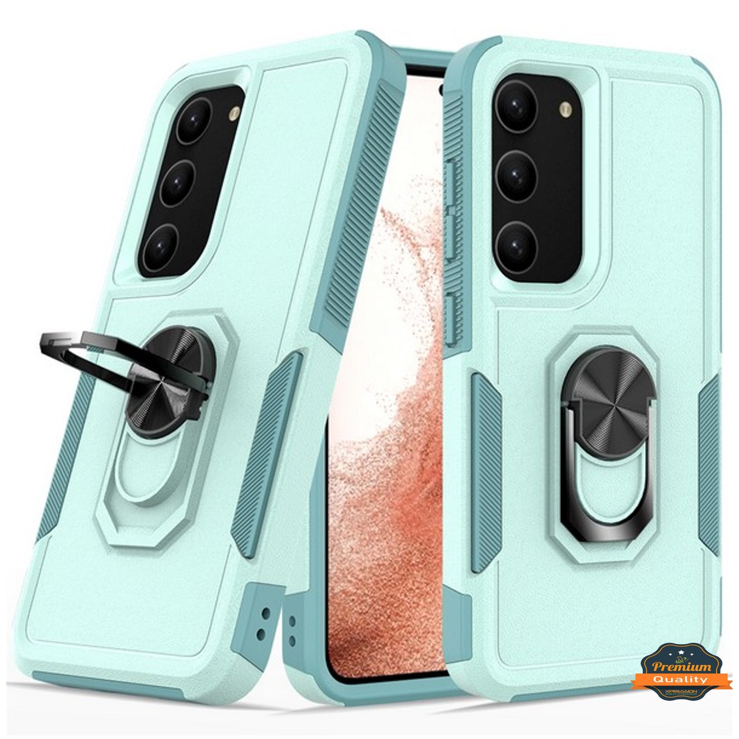 For Samsung Galaxy S23 /Plus /Ultra Heavy Duty Hybrid Rugged 2in1 TPU Shockproof Protective with Magnetic Ring Stand Holder Phone Case Cover