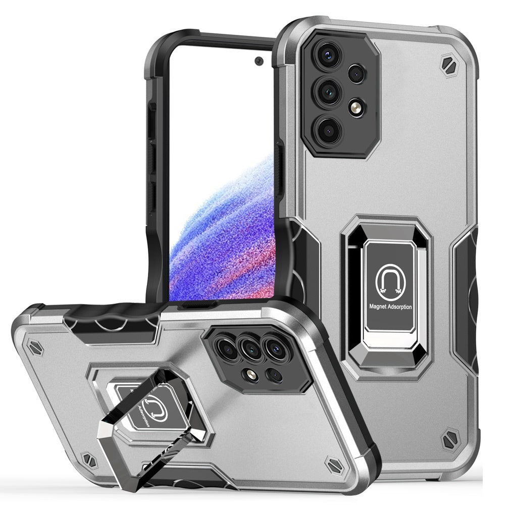 For Samsung Galaxy A53 5G Hybrid with Magnetic Ring Holder Stand Kickstand Heavy Duty Rugged Drop Silicone Shockproof Phone Case Cover