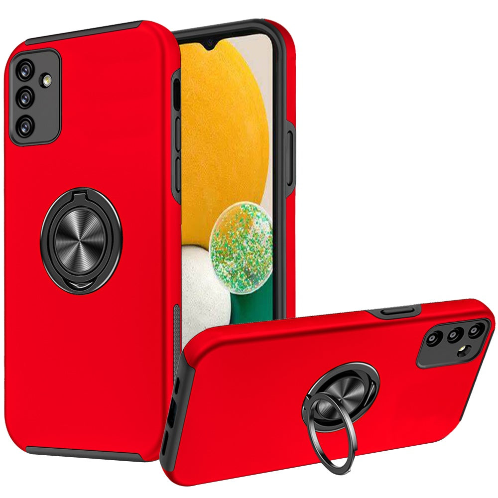 For Samsung Galaxy A13 5G Hybrid 360 Degree Rotatable Metal Invisible Ring Stand Holder Fit Magnetic Car Mount Shockproof Slim Phone Case Cover