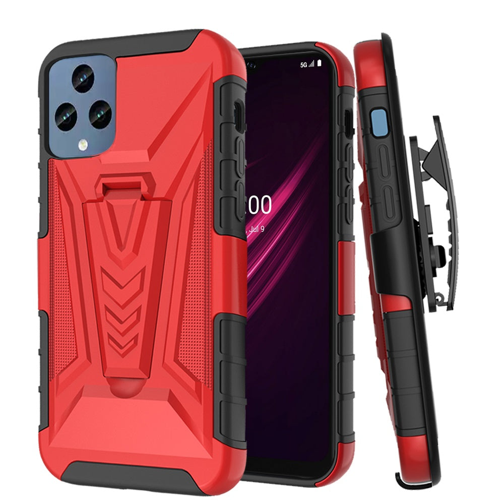 For T-Mobile Revvl 6 Pro 5G /Revvl 6 5G Combo Rugged Swivel Belt Clip Holster Heavy Duty Hybrid Armor Kickstand Stand Phone Case Cover