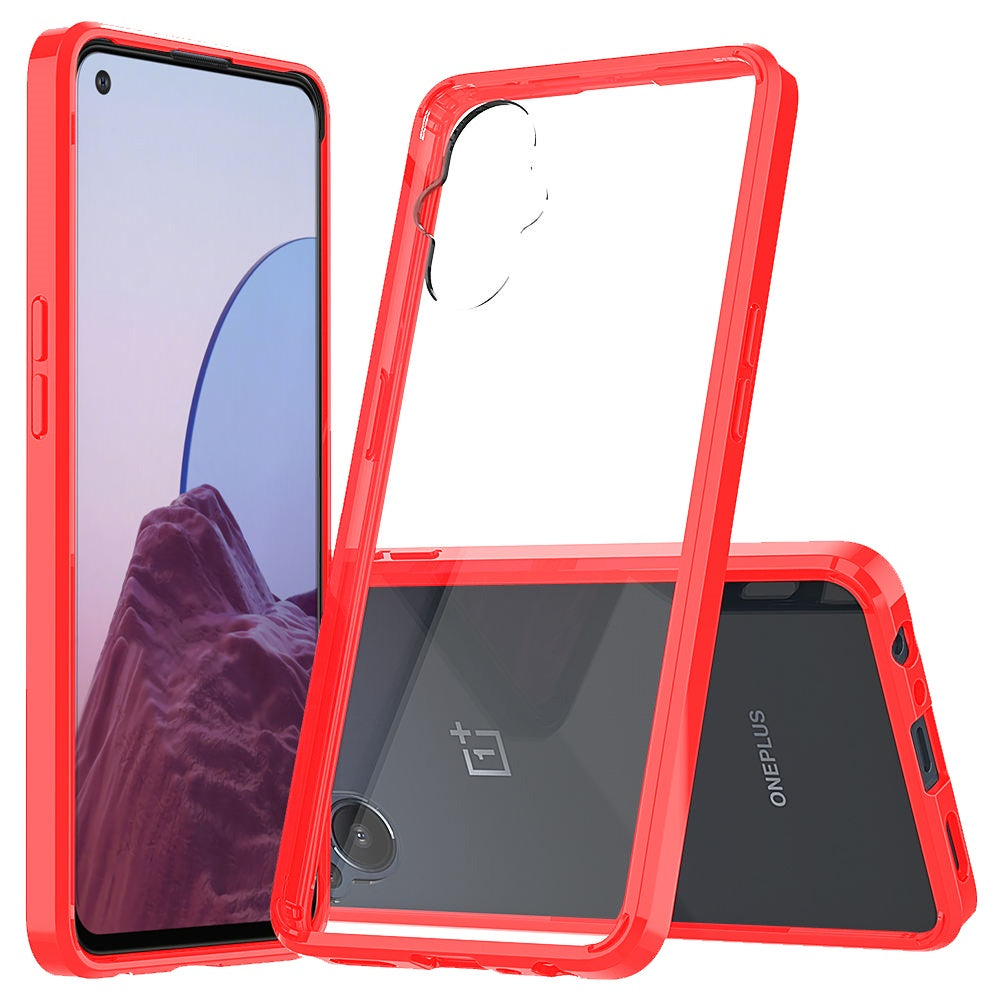 For OnePlus Nord N20 5G Hybrid Slim Crystal Clear Transparent Shock-Absorption Bumper with TPU + Hard PC Back Frame Phone Case Cover